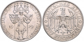 Weimarer Republik 5 Reichsmark 1929 E 1000 Jahre Burg und Stadt Meissen J. 339. 
 ss