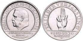 Weimarer Republik 5 Reichsmark 1929 E Zum 10. Jahrestag der Weimarer Reichsverfassung J. 341. 
 ss+