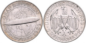 Weimarer Republik 5 Reichsmark 1930 A Zum Weltflug des Graf Zeppelin" 1929 J. 343. "
 f.vz
