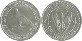 Weimarer Republik 3 Reichsmark 1930 D Zur Rheinlandräumung J. 345. 
 ss-vz/vz
