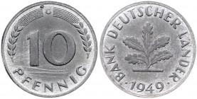 Bundesrepublik Deutschland 10 Pfennig 1949 G Probeprägung in Eisen J. zu378. Schaaf -. 
3,75g vz