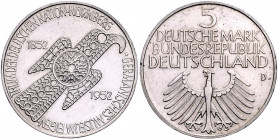 Bundesrepublik Deutschland 5 Deutsche Mark 1952 D 100 Jahre Germanisches National-Museum Nürnberg J. 388. 
 ss-vz