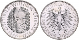 Bundesrepublik Deutschland 5 Deutsche Mark 1966 D Zum 250. Todestag von Gottfried Wilhelm Leibniz J. 394. 
 PP