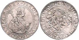 RDR - Österreich Ferdinand I. 1521-1564 Taler o.J. Dav. 8026. Moser/Tursky 114. 
l. Doppelschlag ss-vz