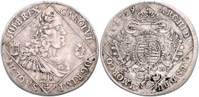 RDR - Österreich Karl VI. 1711-1740 1/4 Taler 1730 Nagybanya Her. 615. 
min. Kr. ss