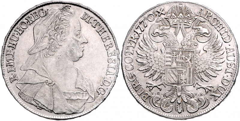 RDR - Österreich Maria Theresia 1740-1780 Konventionstaler 1770 IC-SK Dav. 1115....