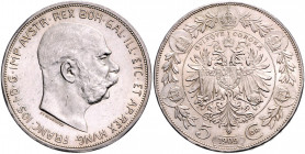 RDR - Österreich Franz Joseph I. 1848-1916 5 Kronen 1909 Jaeckel 380. Dav. 36. 
 vz-/vz+