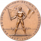 RDR - Österreich - Wien Eins. Bronzemedaille 1927 (v. Grienauer) auf das 60-jährige Jubiläum des Wiener Regatta-Vereins Donauhorst 
49,9mm 51,5g vz...