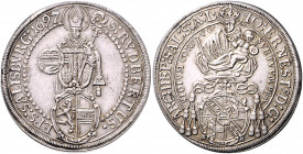 RDR - Länder - Salzburg, Erzbistum Johann Ernst Graf von Thun-Hohenstein. 1687-1709 Reichstaler 1697 Dav. 3510. Pf. & Ruland 1803. 
kl.Sf.a.Rd. f.vz