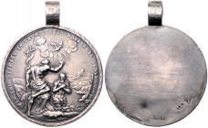 RDR - Länder - Ungarn Franz Joseph I. 1848-1916 Taufmedaille o.J. in Silber Taufszene, rückseitig punziert (23 lot und f-F) 
mit Zieröse 43,2mm 16,8g...