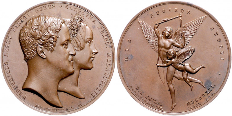 Dänemark Christian VIII. 1839-1848 Bronzemedaille 1841 (v. Christensen/Thorvalds...