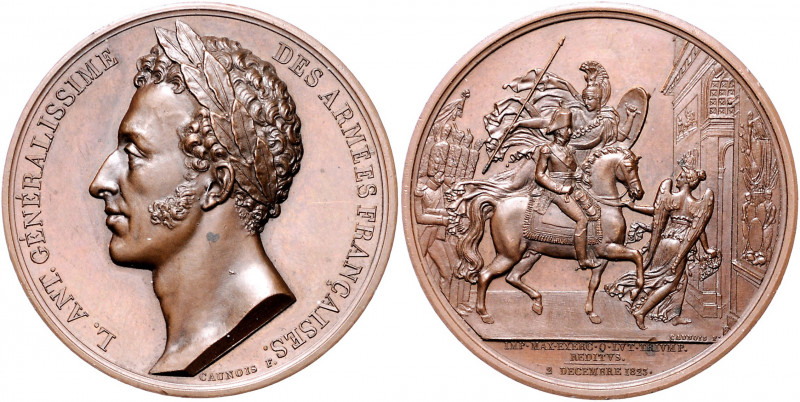 Frankreich Louis XVIII. 1814-1824 Bronzemedaille 1823 (v. Caunois) auf Louis Ant...