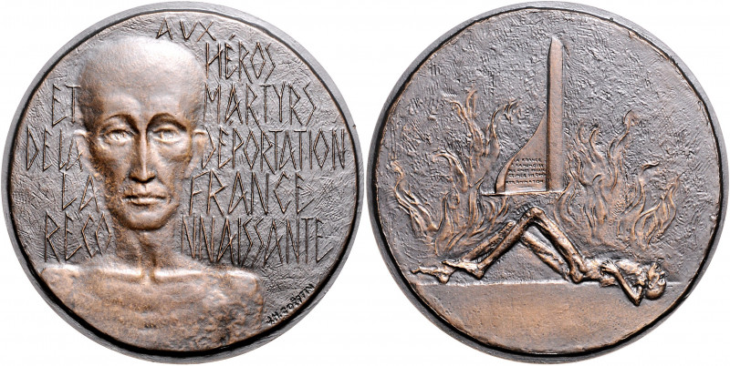 Frankreich Gouvernement provisoire 1944-1947 Bronzemedaille o.J. (v. Coeffin) au...