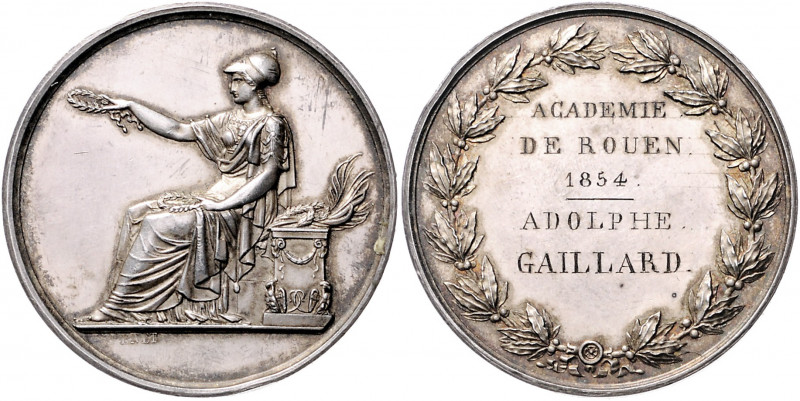 Frankreich - Rouen Silbermedaille o.J. Prämie der der Akademie, mit Gravur: 1854...