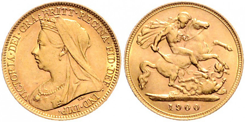 Großbritannien Victoria 1837-1901 1/2 Sovereign 1900 Friedb. 397. 
 f,vz