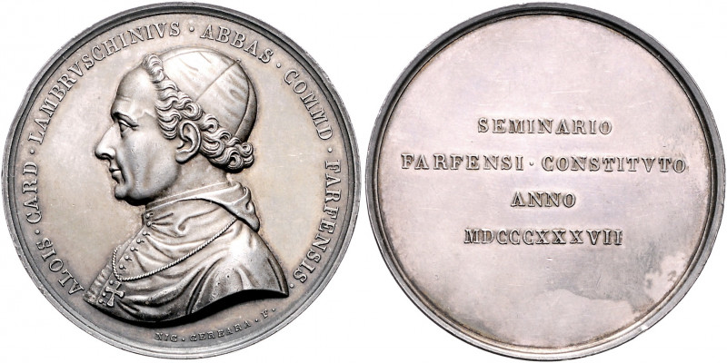 Italien - Genua Silbermedaille 1837 (v. Cerbara) auf Luigi Lambruschini, Erzbisc...