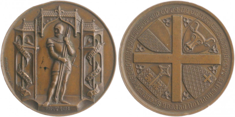 Schweiz - Luzern Bronzemedaille 1886 (v. Bovy) Zur Erinnerung an die Schlacht vo...