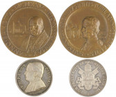 Vatikan Pius XI. 1922-1939 Lot o.J. von 2 Stücken: Bronzemedaille 1925 (unsign.) auf das Heilige Jahr (50,4mm 49,7g) und Silbermedaille 1925 (v. Mistr...