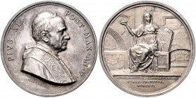 Vatikan Pius XI. 1922-1939 Silbermedaille o.J. AN V (v. Mistruzzi) auf die Gründung des päpstlichen Institutes für christliche Archäologie Bartolotti ...