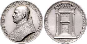 Vatikan Pius XI. 1922-1939 Silbermedaille o.J. AN XII (v. Mistruzzi) auf das Heilige Jahr 1933/1934 Bartolotti 933. 
43,4mm 35,8g f.st