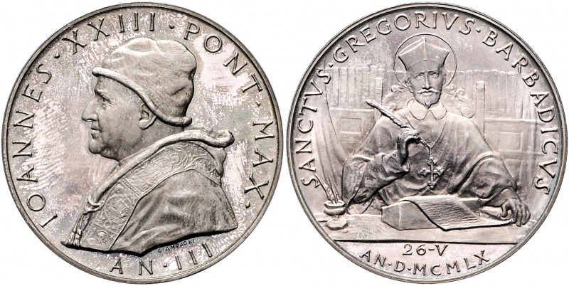 Vatikan Johannes XXIII. 1958-1963 Silbermedaille o.J. AN III (v. Giampaoli) auf ...