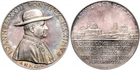 Vatikan Johannes XXIII. 1958-1963 Silbermedaille o.J. AN V (v. Giampaoli) auf das Zweite Ökumenische Konzil Bartolotti 962A. Rinaldi 157. 
43,9mm 40,...