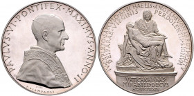 Vatikan Paul VI. 1963-1978 Silbermedaille 1964 (v. Giampaoli) auf den 400. Todestag von Michelangelo, mit Punze Z 986 Bartolotti 964. 
43,8mm 38,5g P...