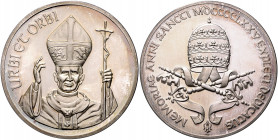 Vatikan Paul VI. 1963-1978 Silbermedaille 1975 (unsign.) URBI ET ORBI, mit Punze 999,9 
50,3mm 49,3g st