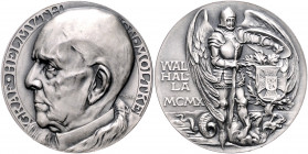 Medaillen von Karl Goetz Silbermedaille 1910 mattiert auf Graf Helmut von Moltke und die Aufstellung seiner Büste in der Walhalla, ohne Randpunze Kien...