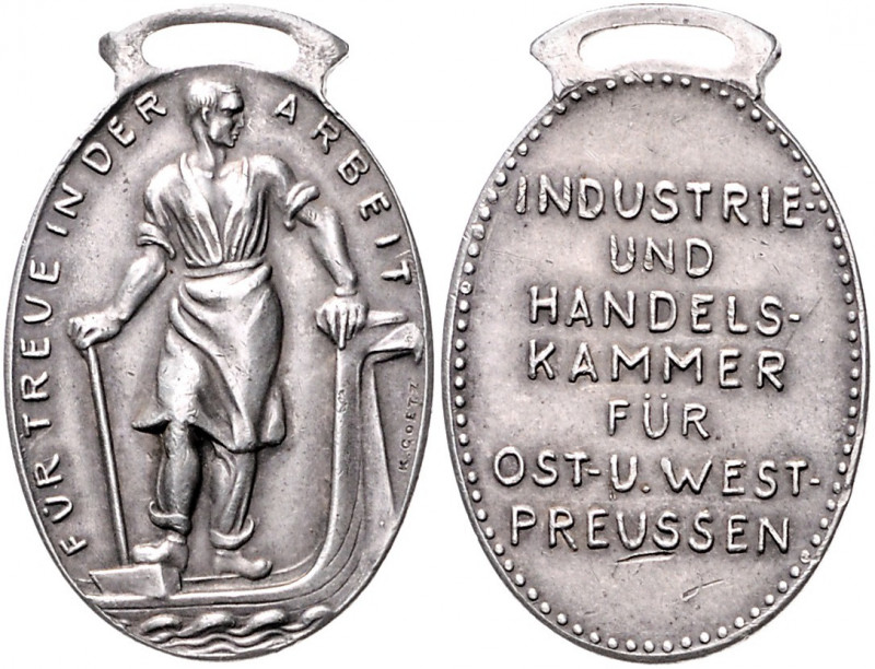 Medaillen von Karl Goetz Ovale Silbermedaille o.J. (versilbert?) Prämie der Indu...