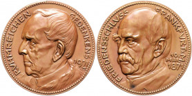 Medaillen von Karl Goetz Bronzemedaille 1921 auf den Friedensschluss in Frankfurt/M., mit Jahreszahl 1921, ohne Randpunze Kien. 282. Slg. Bö. 5706. 
...