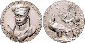 Medaillen von Karl Goetz Silbermedaille 1918 auf den Tod von Rittmeister Manfred Freiherr von Richthofen, mit Abschusszahl 80, i.Rd: BAYER. HAUPTMÜNZA...