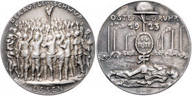 Medaillen von Karl Goetz Silbermedaille 1923 mattiert auf den Rütlischwur in Essen, i.Rd: BAYER. HAUPTMÜNZAMT. FEINSILBER Kien. 297. Slg. Bö. 5753. 
...