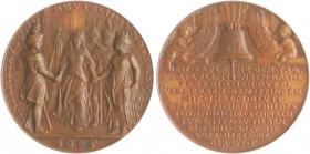 Medaillen von Karl Goetz Bronz. Messingmedaille 1925 auf die 1000-Jahrfeier des Rheinlandes Kien. 324. Slg. Bö. 5816 Var. 
glatter Rand, 40,5mm 27,2g...