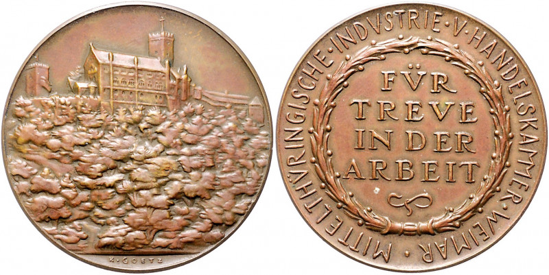 Medaillen von Karl Goetz Bronzemedaille o.J. Industrie- und Handelskammer Weimar...