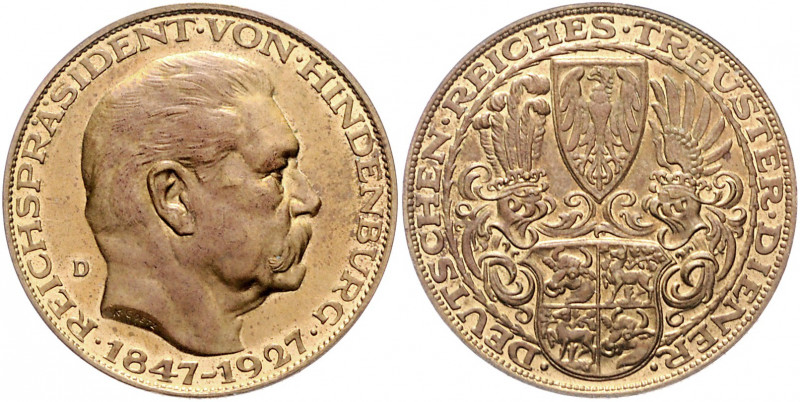 Medaillen von Karl Goetz Vergold. Bronzemedaille 1927 mit Münzzeichen D (für Mün...