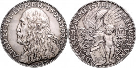 Medaillen von Karl Goetz Silbermedaille 1928 auf den 400. Todestag von Albrecht Dürer, i.Rd: BAYER.HAUPTMÜNZAMT FEINSILBER Kien. 388. Slg. Bö. 6015. ...