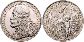 Medaillen von Karl Goetz Silbermedaille 1928 auf den 400. Todestag von Albrecht Dürer, i.Rd: BAYER.HAUPTMÜNZAMT SILBER 900f Kien. 388. Slg. Bö. 6015. ...