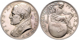 Medaillen von Karl Goetz Silbermedaille 1929 auf Papst Pius XI. und den Abschluss des Lateranvertrages zwischen Vatikan und Italien, i.Rd: BAYER.HAUPT...