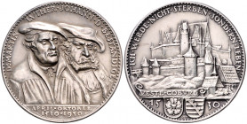 Medaillen von Karl Goetz Silbermedaille 1930 auf das 400-jährige Gedenken an den Aufenthalt Luthers in der Burg Coburg unter dem Schutz von Johann dem...