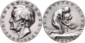 Medaillen von Karl Goetz Silbermedaille 1933 auf den 50. Todestag von Richard Wagner, i.Rd: BAYER. HAUPTMÜNZAMT FEINSILBER Kien. 482. Slg. Bö. 6323. ...