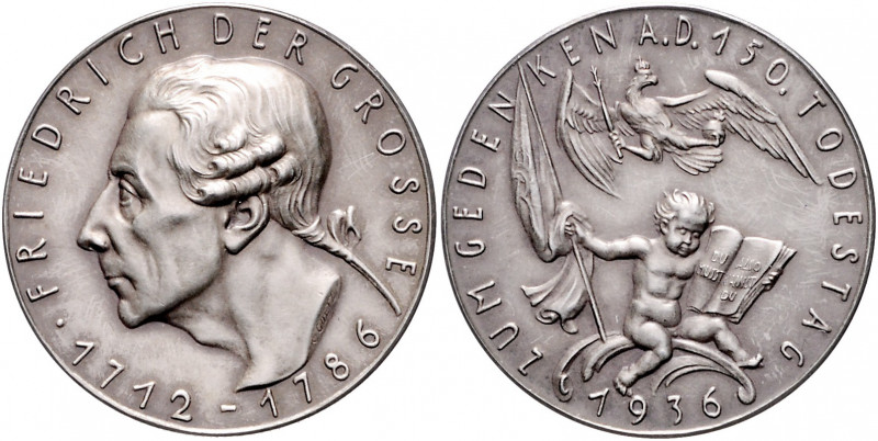 Medaillen von Karl Goetz Silbermedaille 1936 mattiert auf den 150. Todestag von ...