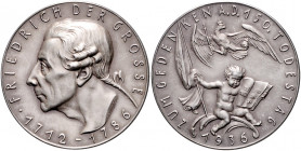 Medaillen von Karl Goetz Silbermedaille 1936 mattiert auf den 150. Todestag von Friedrich dem Großen, i.Rd: BAYER. HAUPTMÜNZAMT FEINSILBER Kien. 512. ...