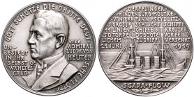 Medaillen von Karl Goetz Silbermedaille 1939 mattiert auf den 20. Jahrestag der Selbstversenkung von Scapa Flow, i.Rd: BAYER. HAUPTMÜNZAMT SILBER 900f...