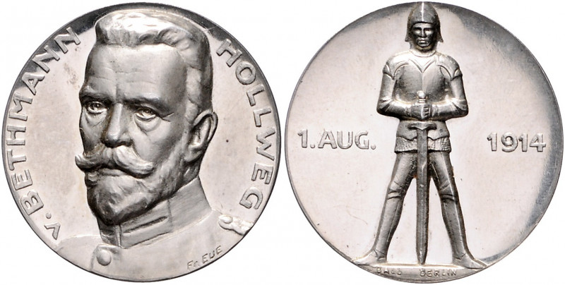 Die Mittelmächte - Personen - Bethmann Hollweg, Theobald von Silbermedaille 1914...