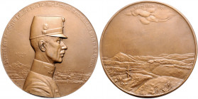 Die Mittelmächte - Personen - Böhm-Ermolli, Eduard von Bronzemedaille 1915 (v. Thiede) 'Karpathen 1915' Hauser 7232. 
65,3mm 110,5g vz+