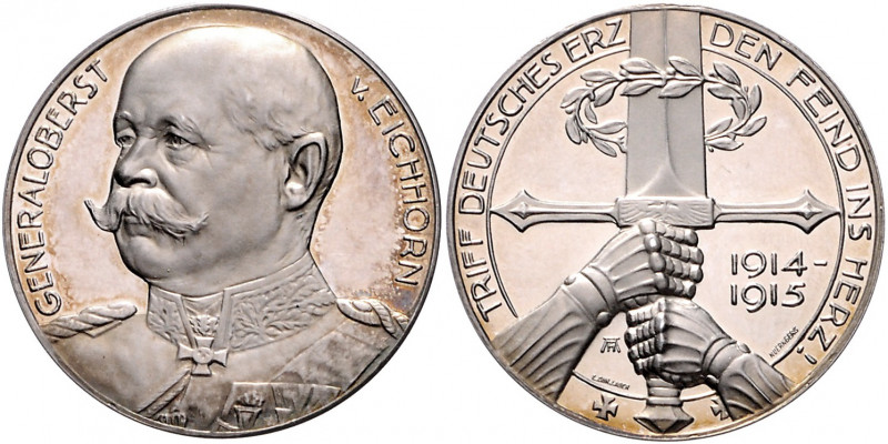 Die Mittelmächte - Personen - Eichhorn, Hermann von Silbermedaille 1915 (v. Humm...