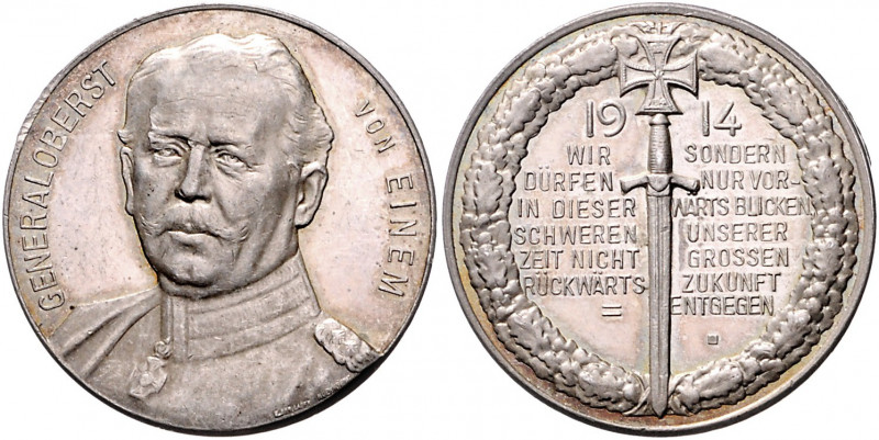 Die Mittelmächte - Personen - Einem, Karl von Silbermedaille 1914 (v. Lauer) auf...