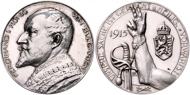 Die Mittelmächte - Personen - Ferdinand I. König von Bulgarien Silbermedaille 19...