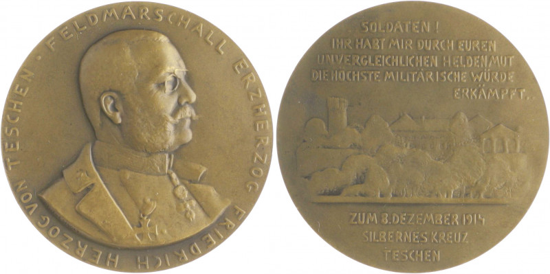 Die Mittelmächte - Personen - Friedrich von Österreich-Teschen Bronzemedaille 19...